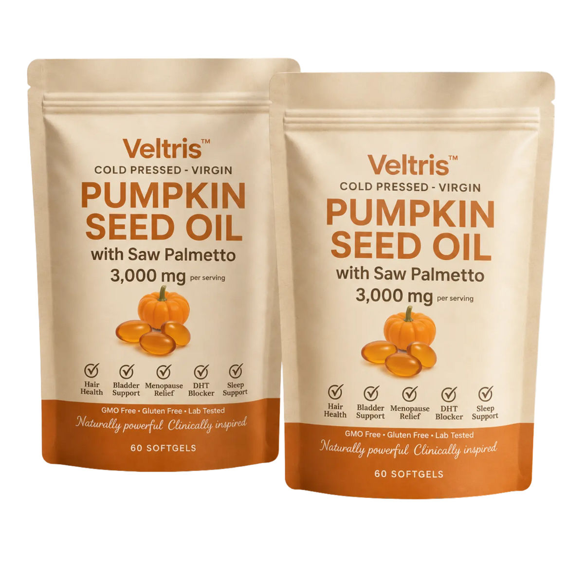 Veltris™ Pumpkin Seed Oil Softgels | Naturally Strengthens Kidney Health and Bladder Comfort from Within