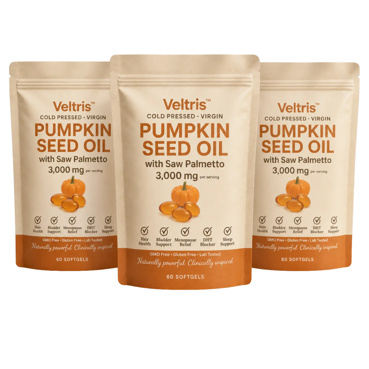Veltris™ Pumpkin Seed Oil Softgels | Naturally Strengthens Kidney Health and Bladder Comfort from Within