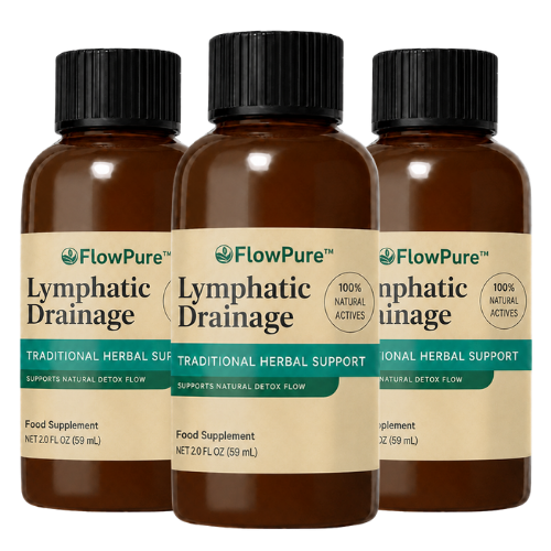 FlowPure™ lymph drainage drops | natural support against fluid retention in the face, stomach and legs